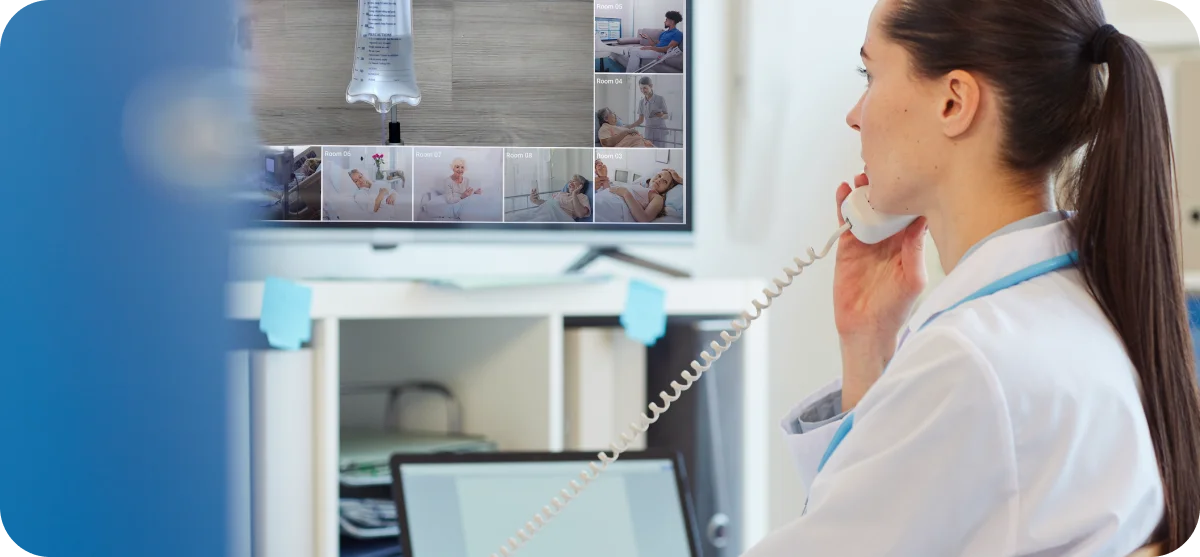 a doctor on the phone talking with a patient