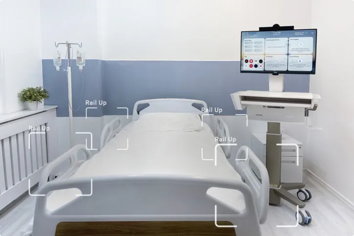 a hospital room being monitored by ai device